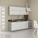 Felsőszekrény, fehér extra magasfényű/szürke, PRADO 60 GU-72