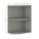 Sarokszekrény polcokkal, alsó, szürke, PRADO 30 D ZAK BB
