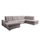 Kinyitható ülőgarnitúra, szürkésbézs Taupe, jobbos, OREO U