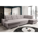 Kinyitható ülőgarnitúra, szürkésbézs Taupe, jobbos, OREO U