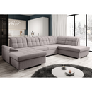 Kinyitható ülőgarnitúra, szürkésbézs Taupe, jobbos, OREO U