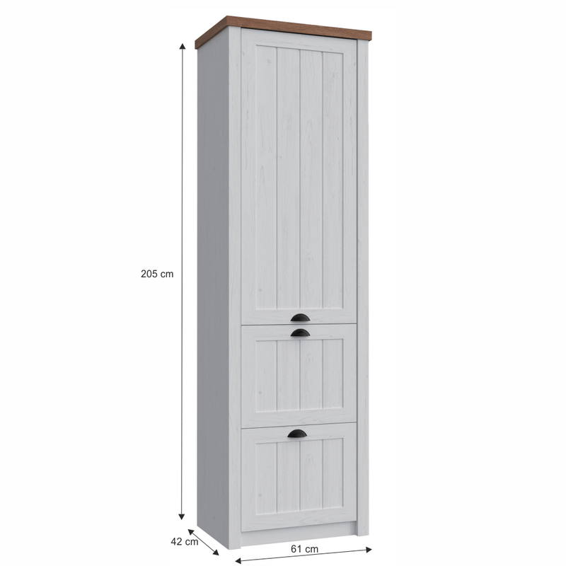 Ruhásszekrény S1D2S, sosna andersen/tölgyfa lefkas, PROVANCE