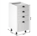 Alsószekrény négy fiókkal D40S4, fehér/sosna andersen, PROVANCE