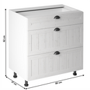 Alsószekrény három fiókkal D80S3, fehér/sosna andersen, PROVANCE