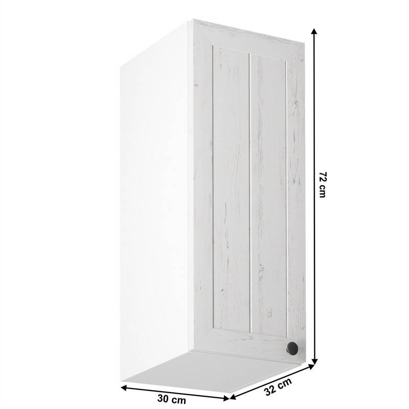 Felsőszekrény G30, balos, fehér/sosna andersen, PROVANCE