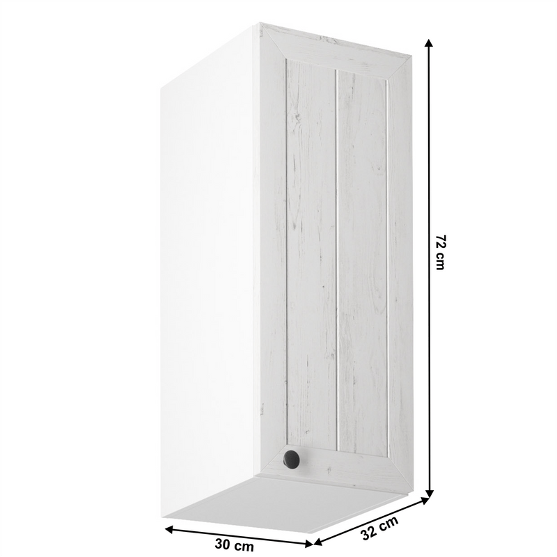 Felsőszekrény G30, jobbos, fehér/sosna andersen, PROVANCE