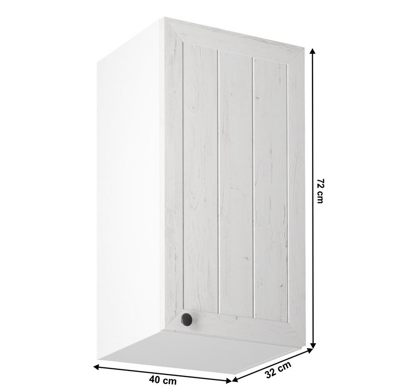 Felsőszekrény G40, jobbos, fehér/sosna andersen, PROVANCE