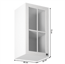 Felsőszekrény üveggel G40S, balos, fehér/sosna andersen, PROVANCE