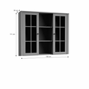 Komód ráépítés W2D, vitrin, szürke, PROVANCE