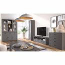 Komód ráépítés W2D, vitrin, szürke, PROVANCE