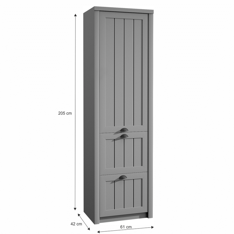 Ruhásszekrény S1D2S, szürke, PROVANCE