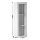 Felsőszekrény üveggel W40S, fehér/sosna andersen, bal PROVANCE