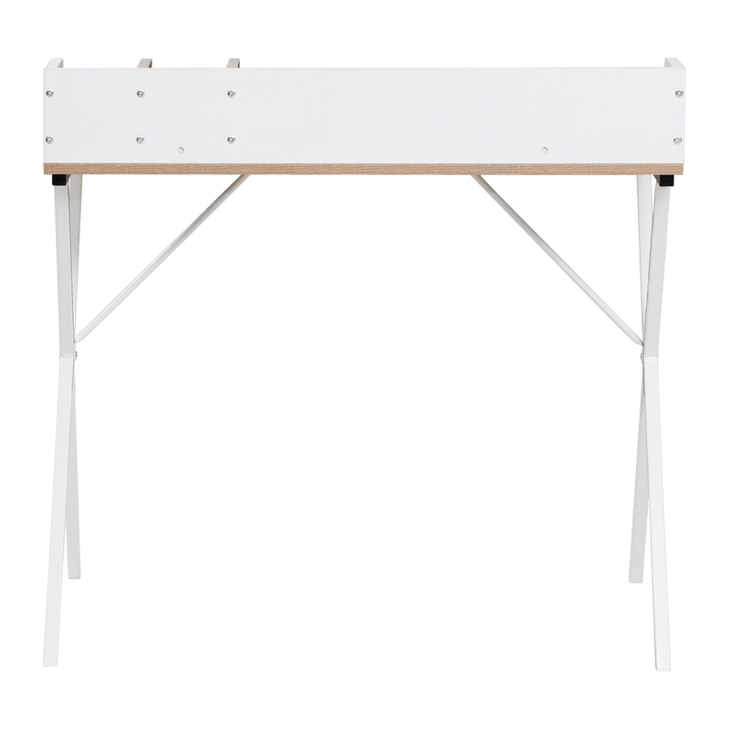 Számítógépasztal, világos tölgy/fehér, PSALMO