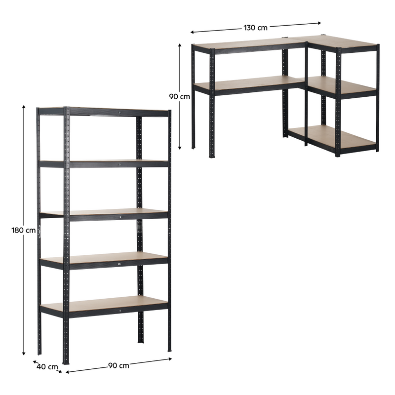 Polcállvány, tölgy/fekete, RADMAN