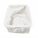 Komód, fa/vesszőfonás/szövet, fehér, RAFAELLO 9