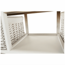 Komód, fa/vesszőfonás/szövet, fehér, RAFAELLO 9