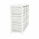 Komód, fa/vesszőfonás/szövet, fehér, RAFAELLO 9