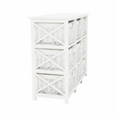 Komód, fa/vesszőfonás/szövet, fehér, RAFAELLO 9