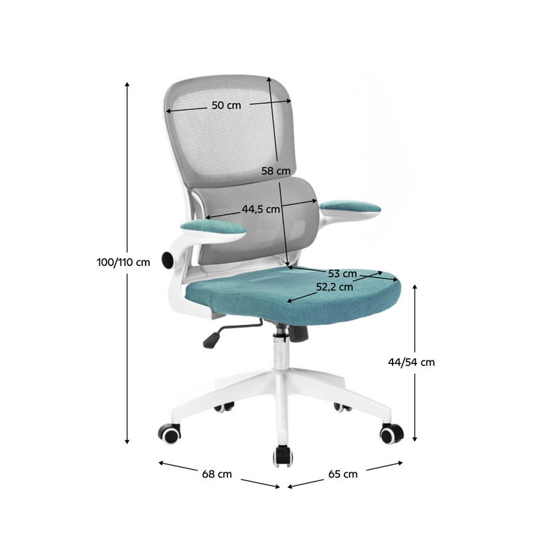 Irodai szék, barna/neomint/fehér, RAMIRO