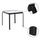 Kerti kisasztal, fekete acél/edzett üveg, RAMOL