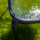 Kerti kisasztal, fekete acél/edzett üveg, RAMOL