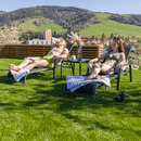 Kerti kisasztal, fekete acél/edzett üveg, RAMOL