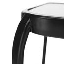 Kerti kisasztal, fekete acél/edzett üveg, RAMOL