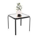Kerti kisasztal, fekete acél/edzett üveg, RAMOL