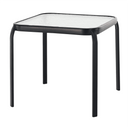Kerti kisasztal, fekete acél/edzett üveg, RAMOL