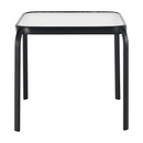 Kerti kisasztal, fekete acél/edzett üveg, RAMOL