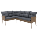 Kerti rattan szett, természetes/világosszürke, RANDI