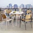 Rakásolható szék, fehér/bézs, RAVID TYP 2