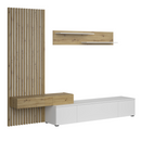 Nappali fal, fehér/artisan tölgy, REBEKA PLUS