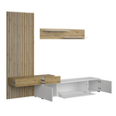 Nappali fal, fehér/artisan tölgy, REBEKA PLUS