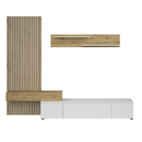 Nappali fal, fehér/artisan tölgy, REBEKA PLUS