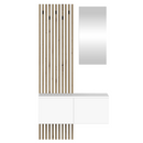 Előszobai szett, fehér/artisan tölgy, REBEKA