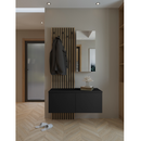 Előszobai szett, fekete/artisan tölgy, REBEKA