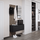 Előszobai szett, fekete/artisan tölgy, REBEKA