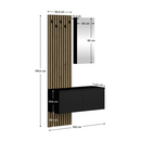 Előszobai szett, fekete/artisan tölgy, REBEKA