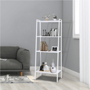 4 polcos fém polcállvány, fehér, ALDEA