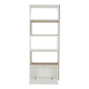 Többfunkciós könyvespolc, fehér/tölgy sonoma, ASTA