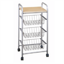 Polcállvány drótkosarakkal, bükk, CAMPO