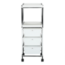 Kerekes polc, fehér/króm, CORFU