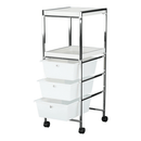 Kerekes polc, fehér/króm, CORFU