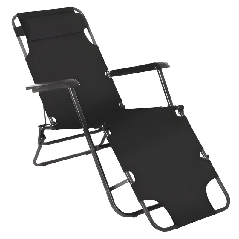 Kerti állítható szék, fekete, REGED