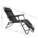 Kerti állítható szék, fekete, REGED