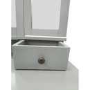 Fésülködő asztal zsámollyal, szürke/ezüst, REGINA NEW