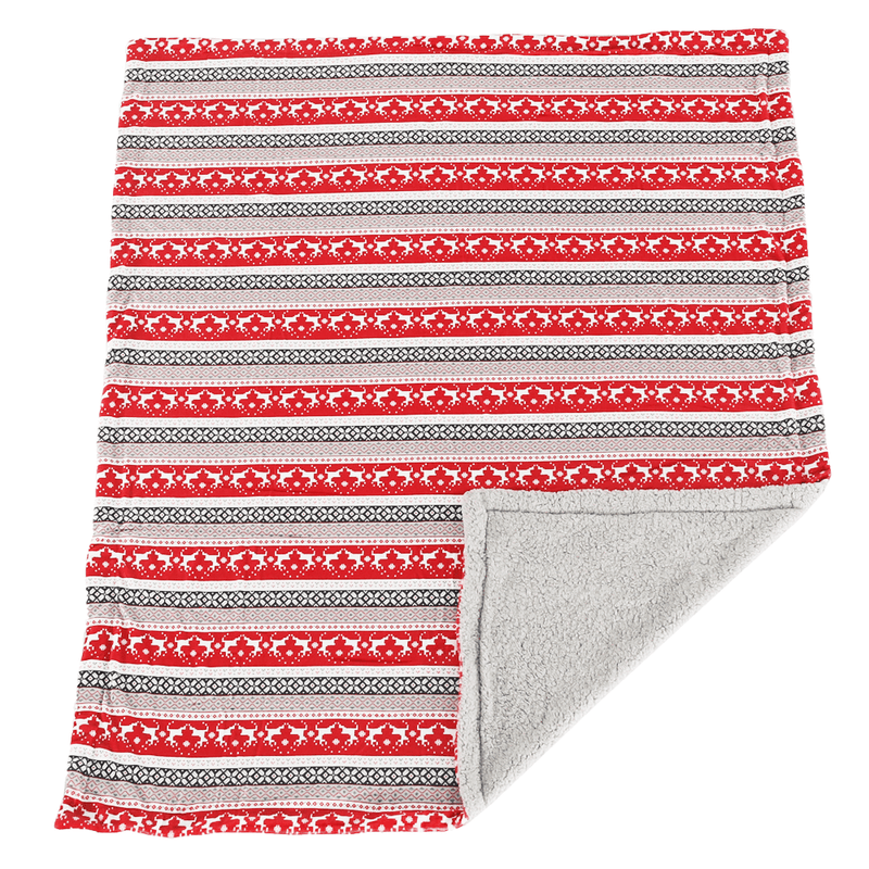 Kétoldalas bárány takaró, téli motívum, 150x200, RENIFE