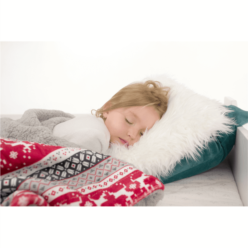 Kétoldalas bárány takaró, téli motívum, 150x200, RENIFE