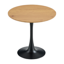 Étkezőasztal, tölgy/fekete, átmérő 80 cm, REVENTON NEW